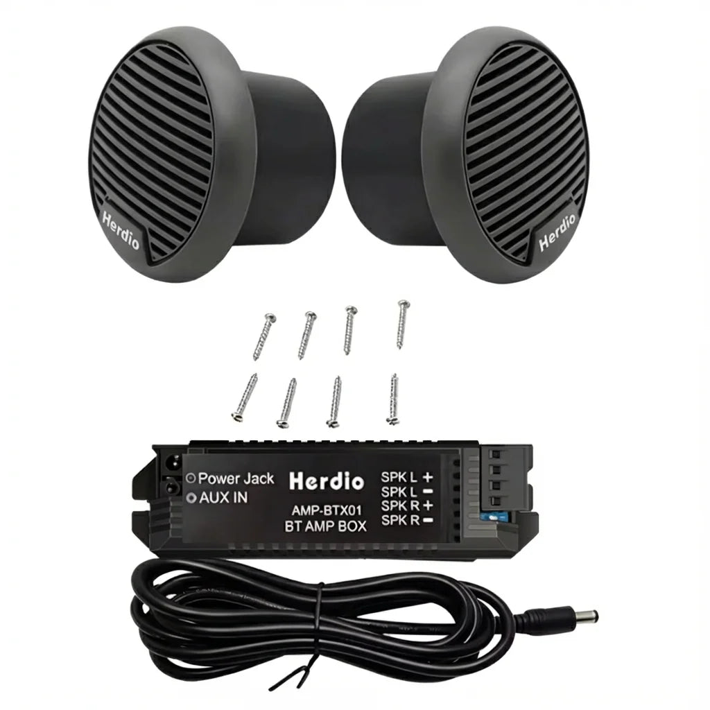 Herdio 3'' 160W 2PCS Marine Boat Waterproof Speakers Motorcycle Bluetooth Speaker Audio Stereo System For ATV UTV Outdoor Boat