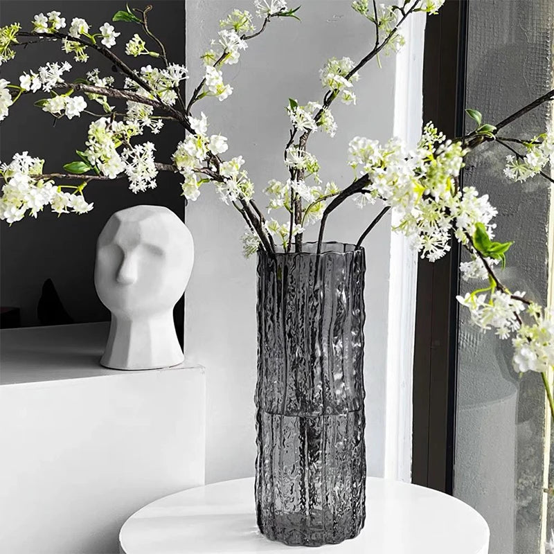 1PCS Minimalist Wind Glacier Vase Transparent Glass Vase