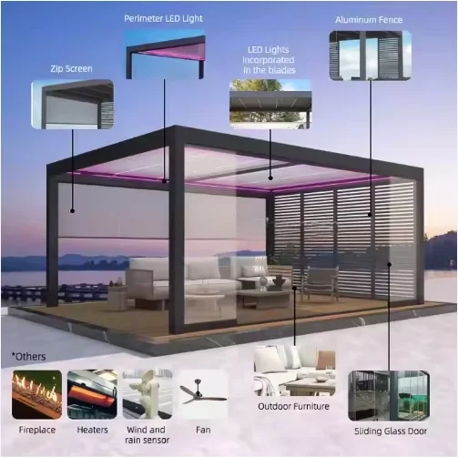All Weather Outdoor Aluminum Gazebo Powder Coated Pergola