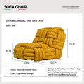 Custom Nordic Knit Lounge Chair, Handwoven Chenille Fabric, High Resilience Foam
