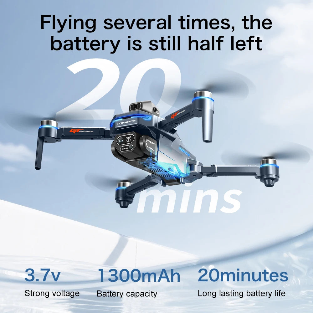Original GT8 Drone, 4K 8K Professional Camera Obstacle Avoidance FPV Foldable RC Drone with Large Screen, Remote Control