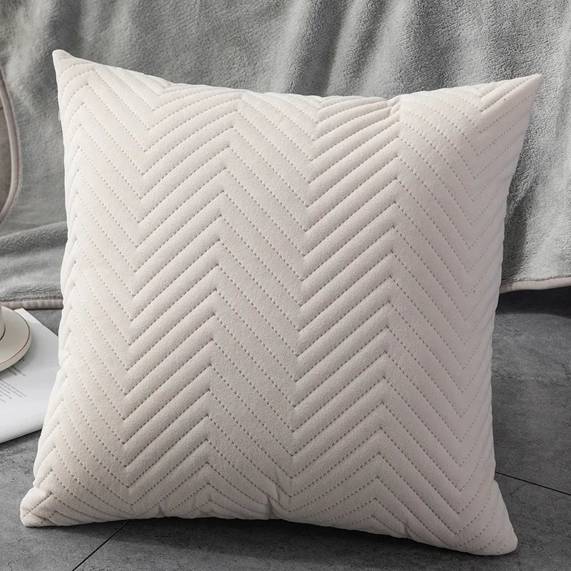 Quilted Velvet Pillowcase Throw Pillow Covers 45x45cm