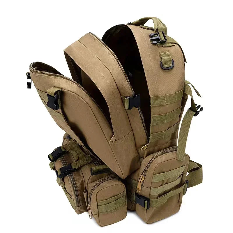 50L Tactical Backpack, Waterproof 4 In1 Molle Sport Tactical Bag