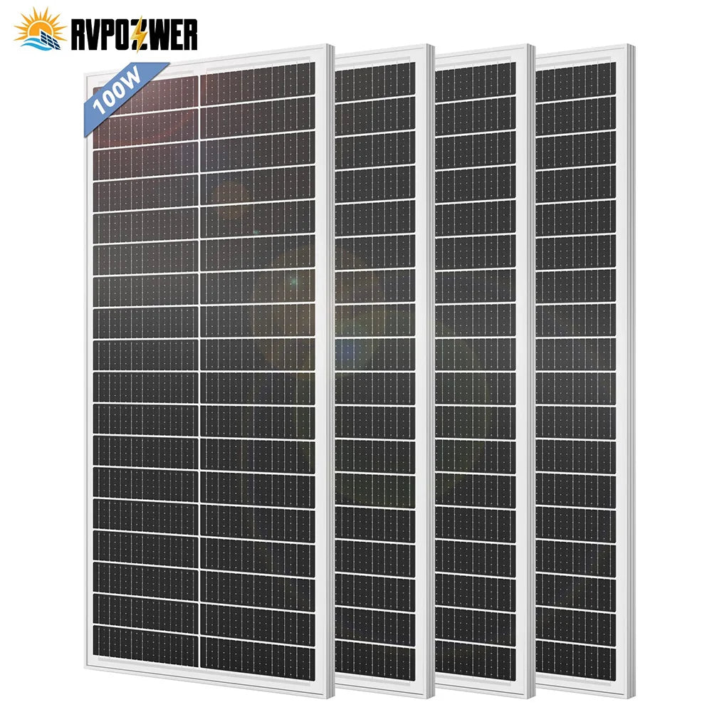 RVPOZWER 400W/200W/100W Rigid Solar Panels, 18BB N-Type Mono Cells