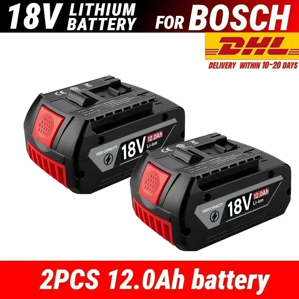 Rechargeable Lithium-Ion Battery for Bosch 18V Tools, 8/10/12.0 Ah Power Tool Batteries