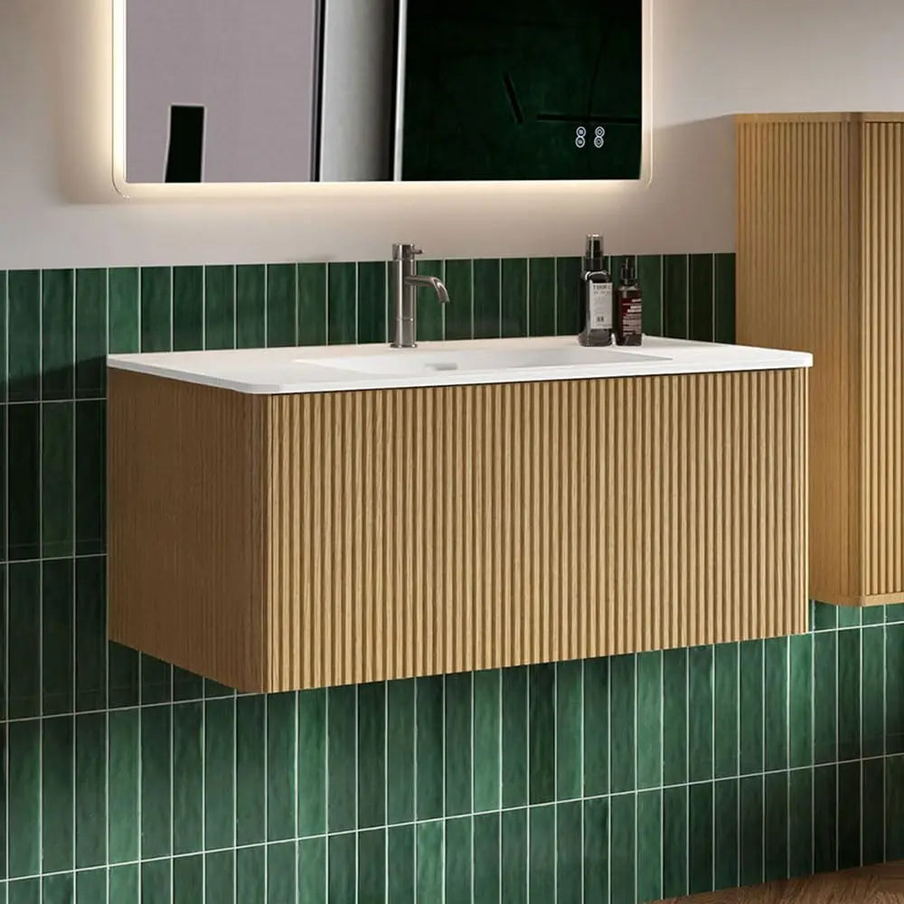 36" Modern Floating Vanity with Push Open Soft Close Drawer, Large Storage