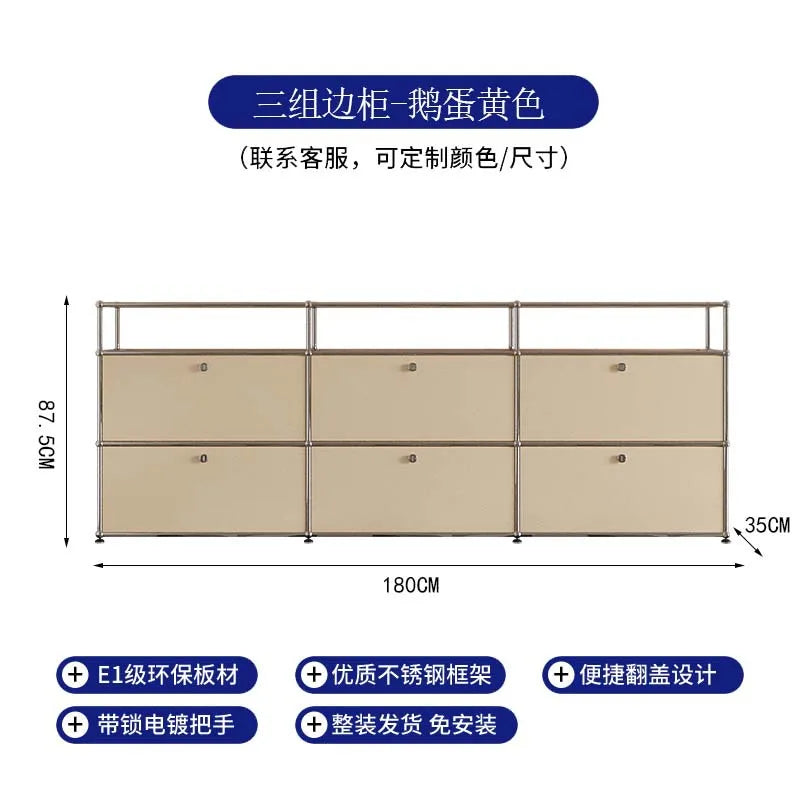 Customizable Modern Module Living Room Cabinet, Combination Sideboard Chest of Drawers