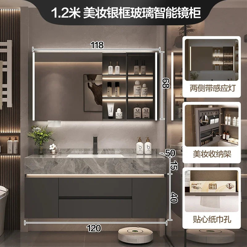 Bathroom Vanity Cabinet, Sink, Organizer Storage, Mirror