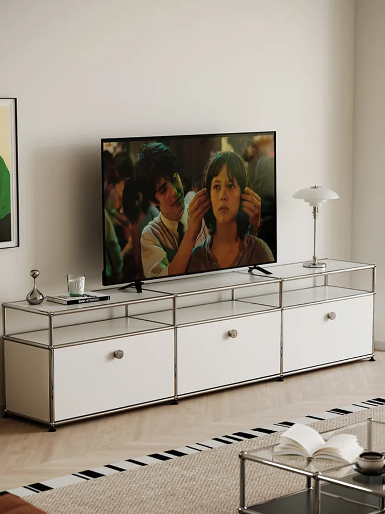 TV Stand Storage Cabinets, Corner Cabinet, Metal Storage Display Cabinet