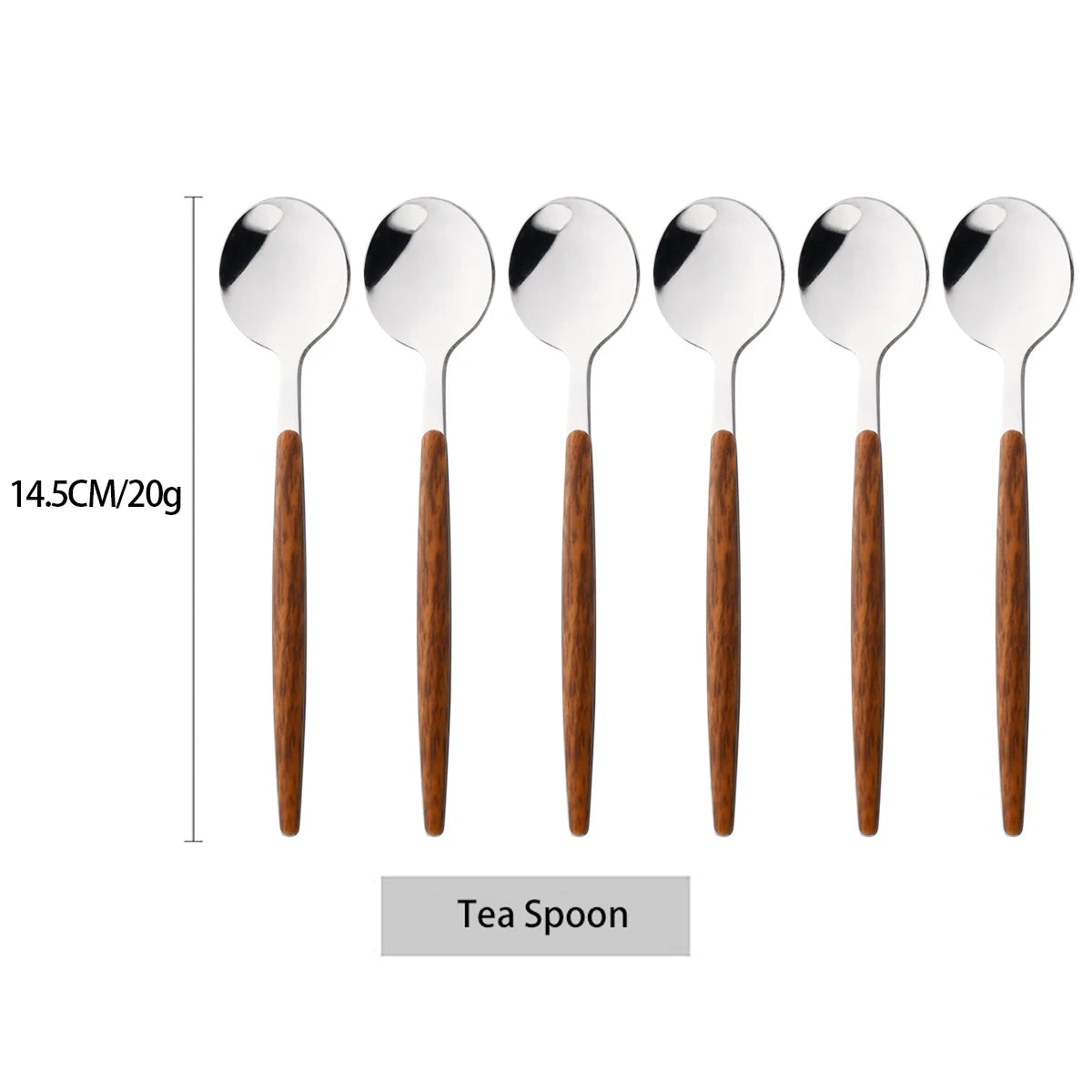 6/30Pcs Imitation Wooden Handle Cutlery Set Knife Cake Fork Coffee Spoons Tableware Stainless Steel Dinnerware Western Flatware