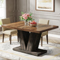 Tribesigns 47-Inch Dining Table for 4-6, White Kitchen Dinner Table with Heavy Duty Pedestal,