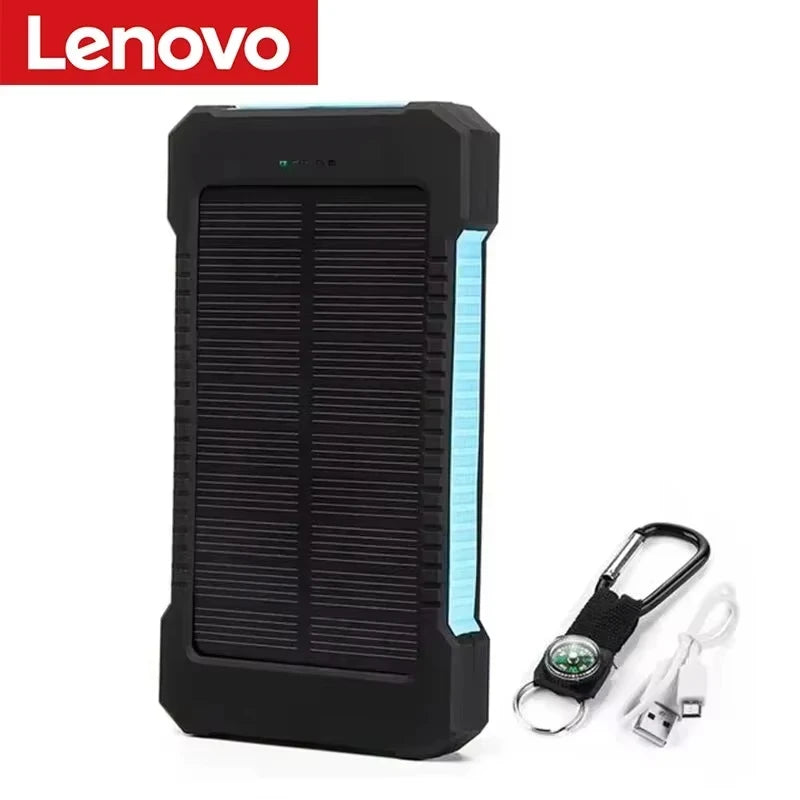 Lenovo 500000mAh Solar Power Bank Super Fast Charging Outdoor Portable Battery for iPhone Samsung Huawei