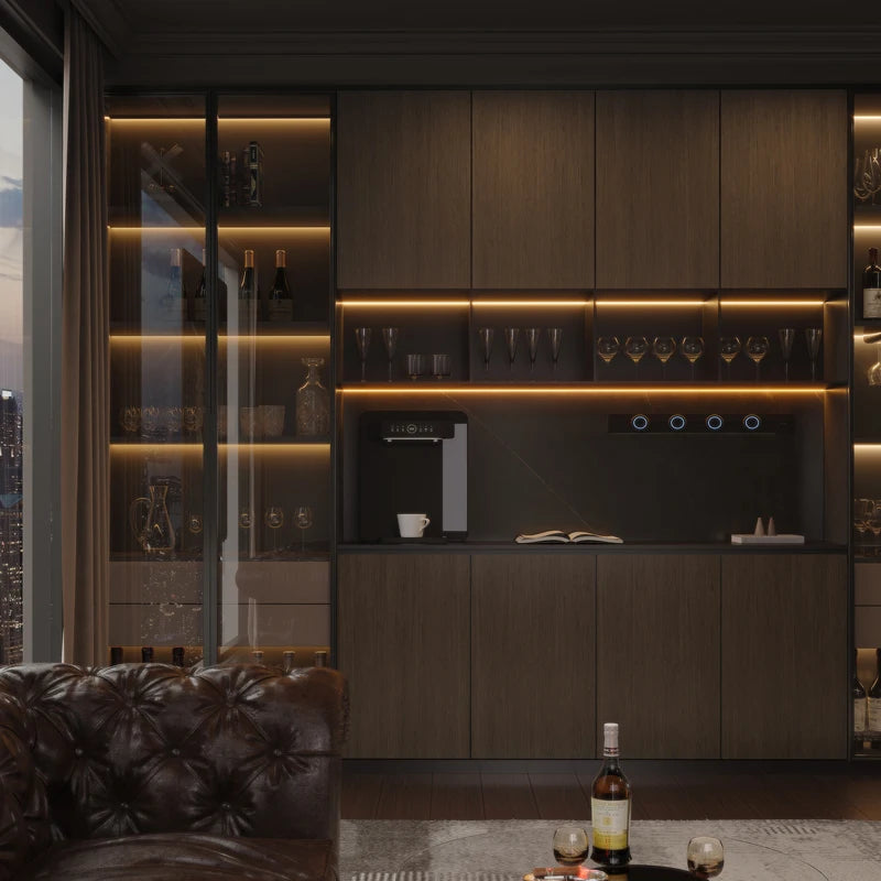 Luxury Wood Living Room Cabinets, Display Wine Bookcase