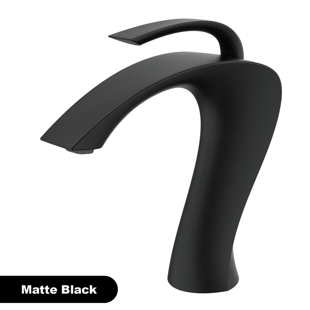 Luxury Modern Deck Mounted Brass Bathroom Vanity Faucet, 18 Variants