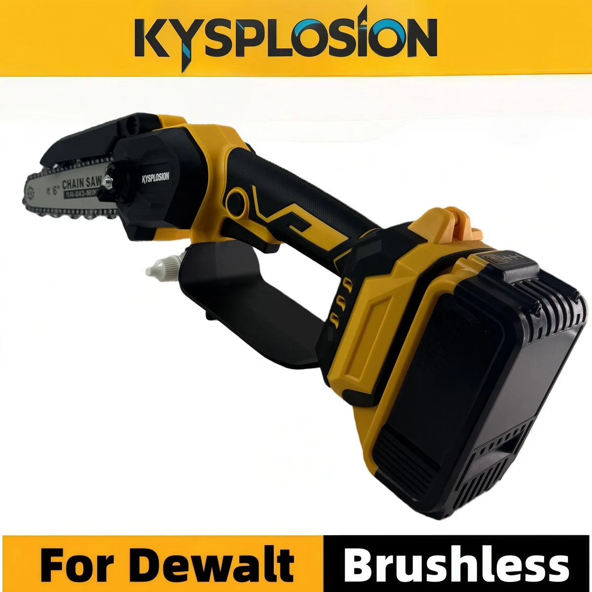 Brushless Chainsaw Cordless Electric Chain Saw, Needs DeWALT 18/20V Battery