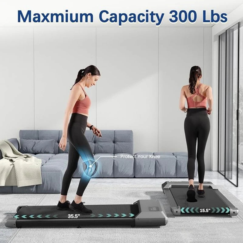 2.5HP Treadmill & Walking Pad, LCD Digital Data Display, 2in1 Walking Running Fitness Exercise Machine