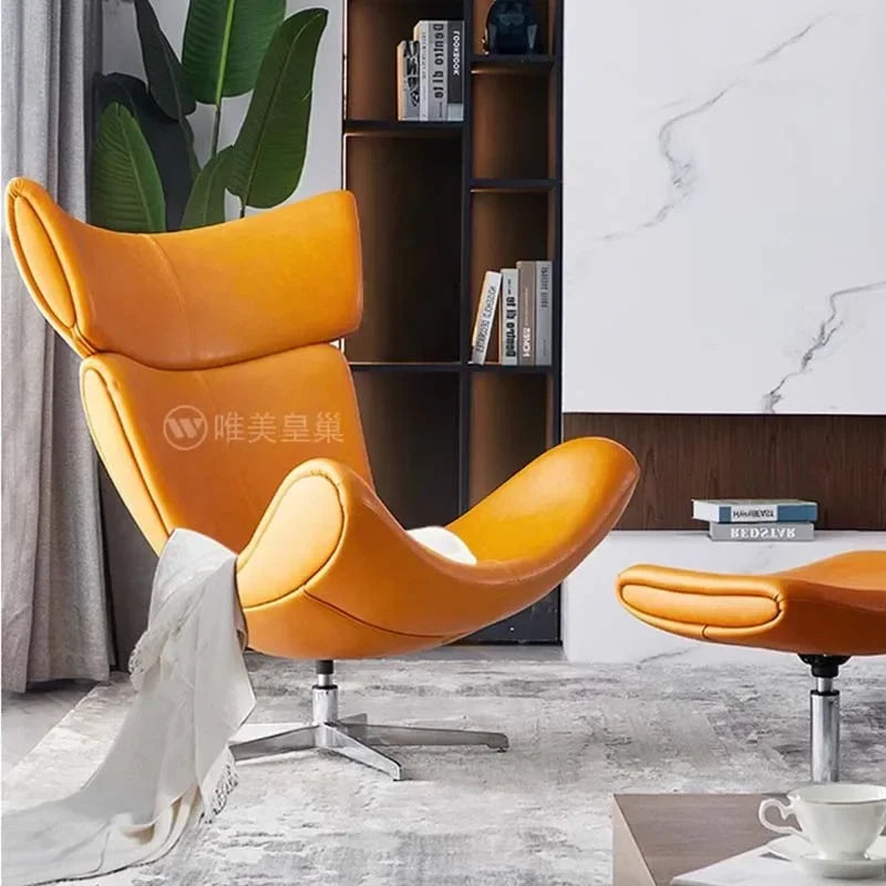 Comfortable Ergonomic Modern Leather Nordic Sofa Chairs