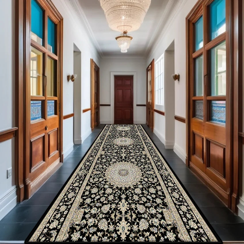 Persian Red Long Corridor Carpet Non-slip Decoration Home Bohemian Retro Entryway Rug Washable Boho Runners Mat Customizable