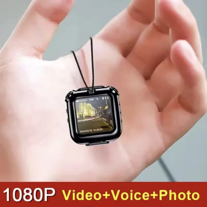 Mini 1080P Clip Necklace Camera, Portable Cam Display Screen, Audio, Video, Voice, Photo Camcorder