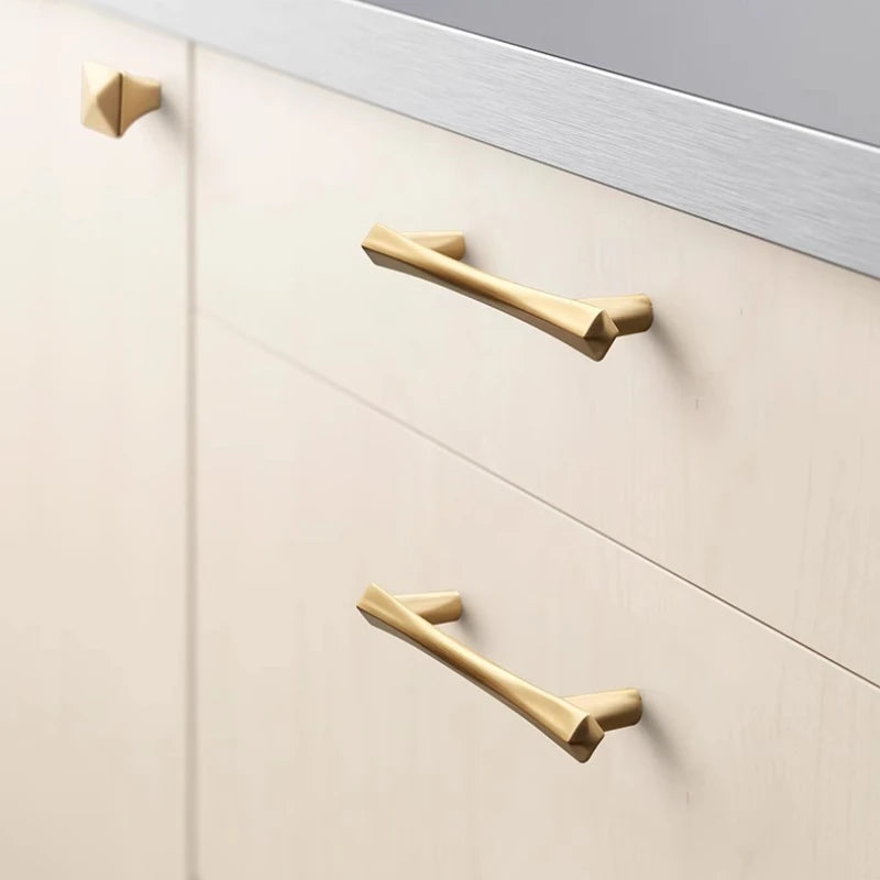 Gold Modern Zinc Alloy Cabinet Drawer Handles