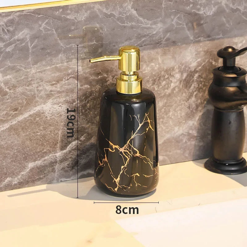 Creative Marble Texture Ceramic  Bathroom Accessories Set