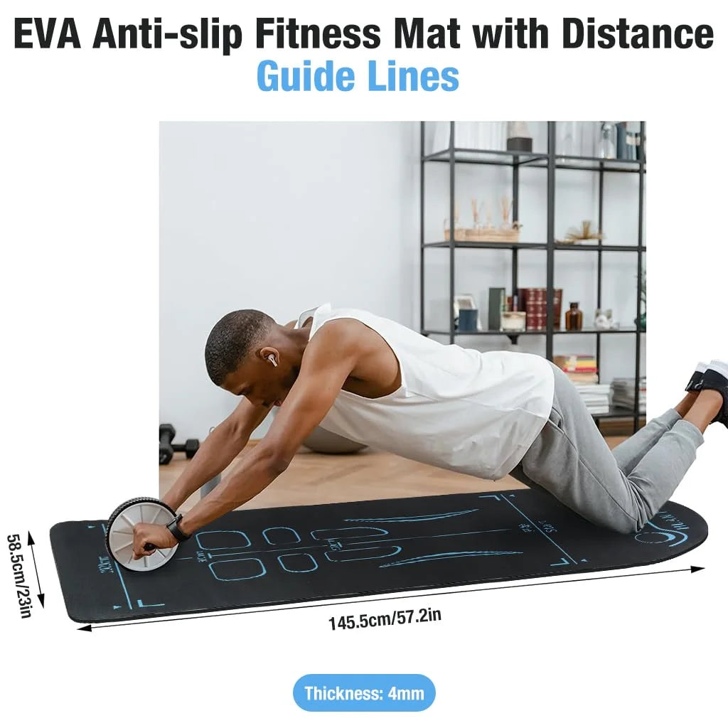 Yoga Mat For Abdominal Plate Ab Roller Wheel Workouts For Women Men
