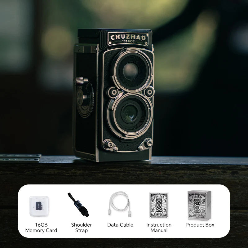 CHUZHAO Vintage Mini Digital Camera Retro Autofocus 12MP, 1080P FHD Video