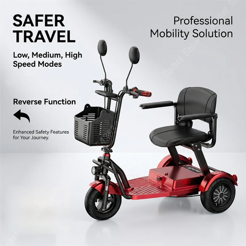 1000W Small Family Electric Tricycle Foldable, Mobility Scooters for Seniors Lightweight 3 Wheels