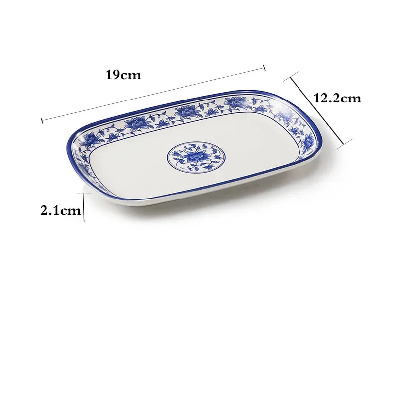 1pc Food Grade Plastic Dinner Plates Chinese Melamine Plastic Is Not Easy To Break Rectangular Plate Restaurant Kitchen Supplies
