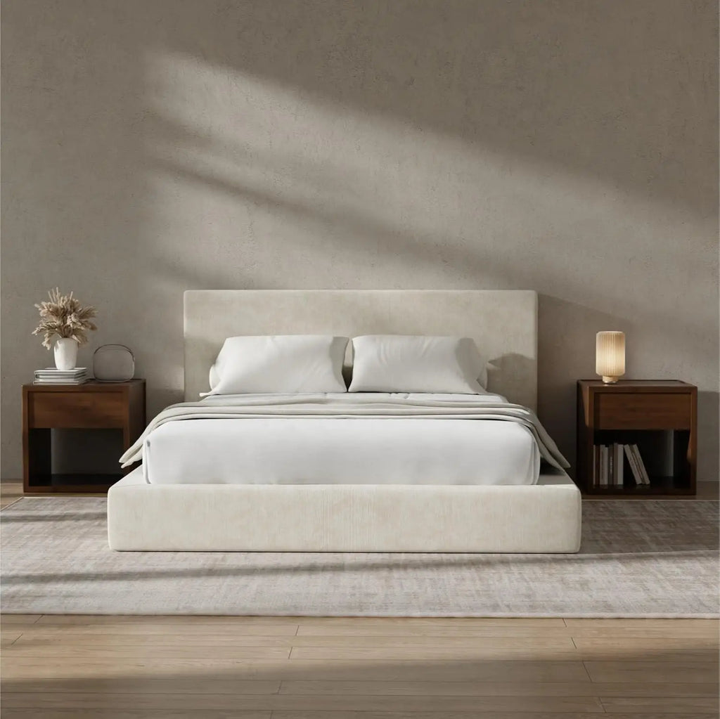 AirFrame Queen Bed Frame with Headboard, Cloud Upholstered Platform Bed Frame, 5 Inch Foam Cushioned,