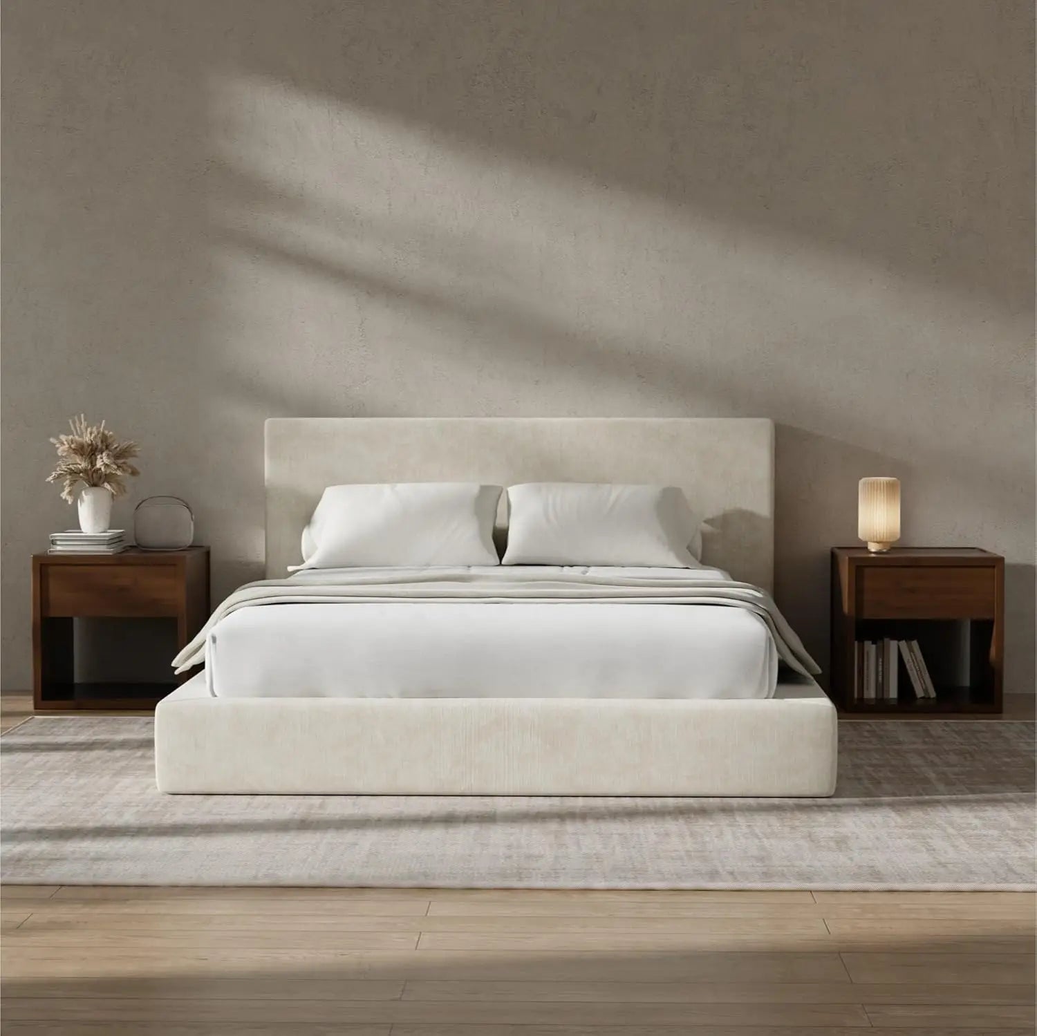 AirFrame Queen Bed Frame with Headboard, Cloud Upholstered Platform Bed Frame, 5 Inch Foam Cushioned,
