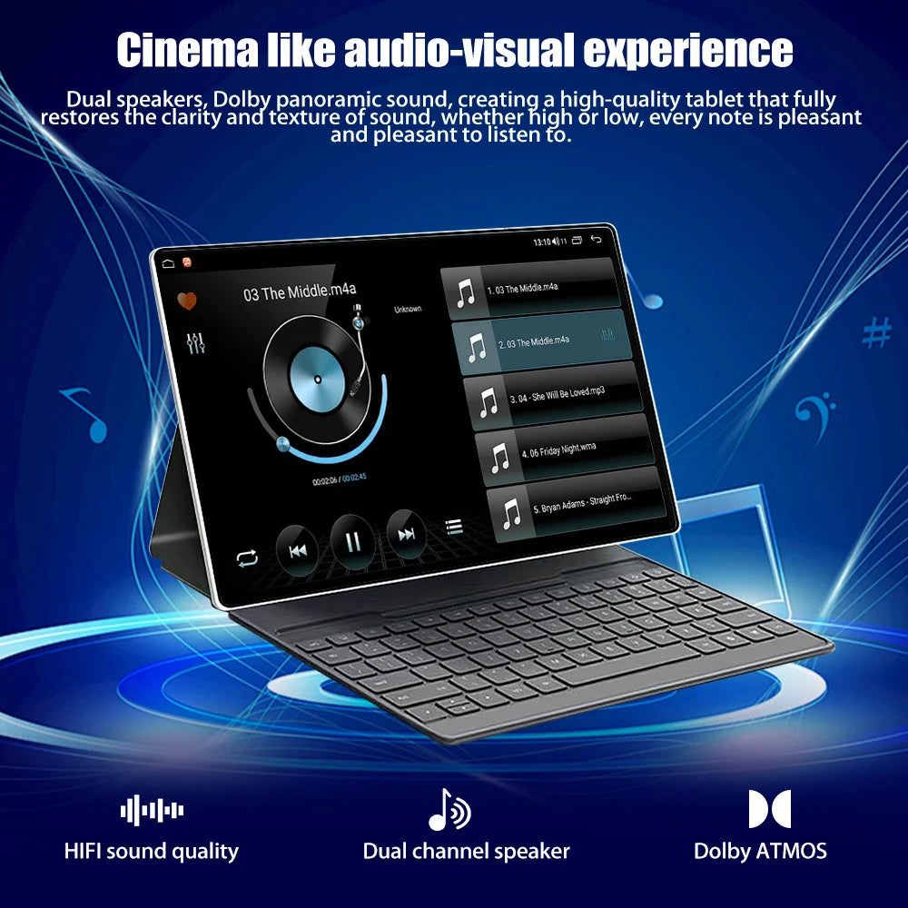 2026 New Original 10 Inch Android Tablet PC 4K HD Display 5G WiFi GPS Bluetooth Dual SIM Card 5000mAh Long Battery Portable Tablet Device For Home Office Study Gaming Video Entertainment Daily Outdoor Use