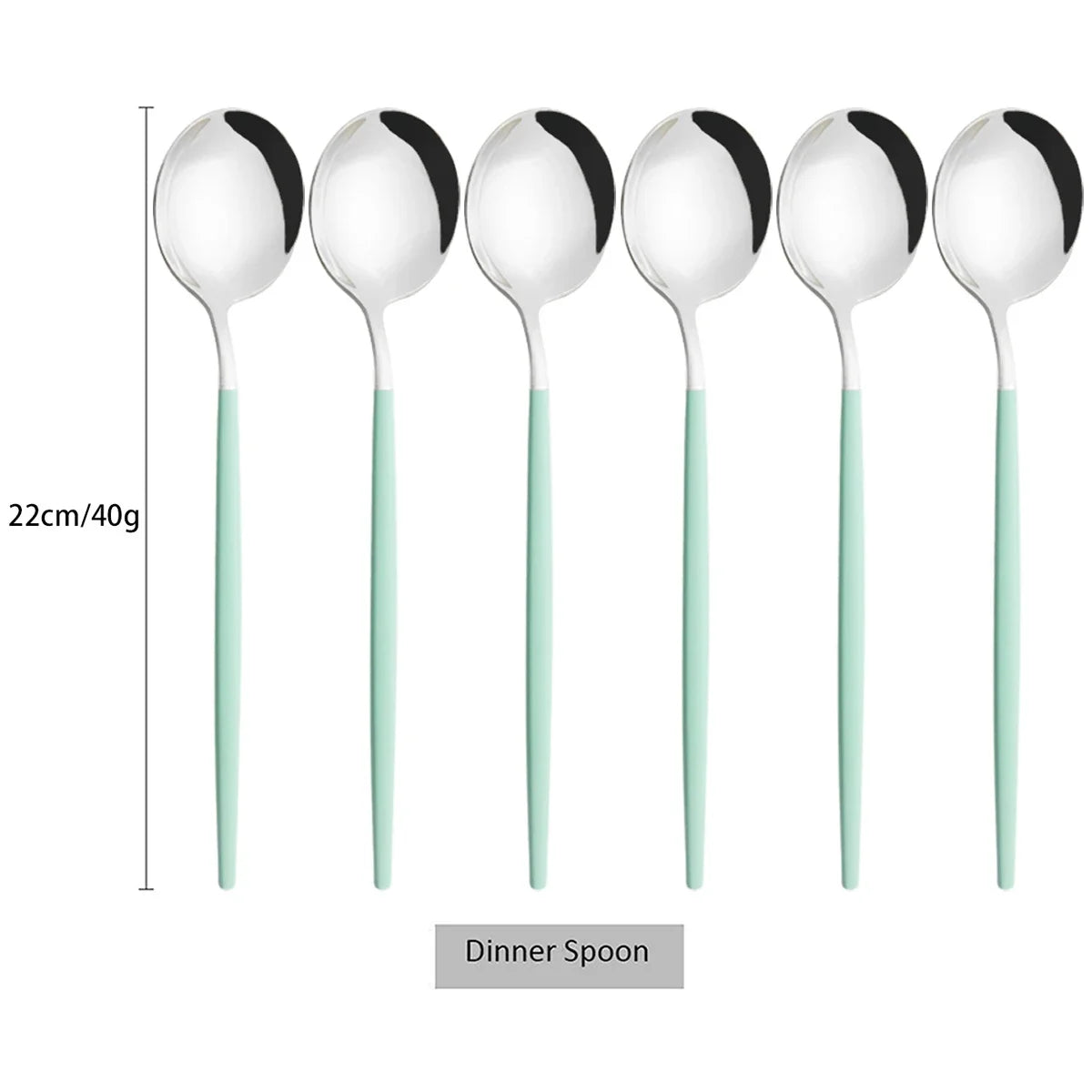 6Pcs Gold Ladle Spoon Dinnerware Western Stainless Steel Cutlery Set Dinner Spoon Soup Spoon Tableware Kitchen Silverware Set