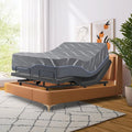 Adjustable Bed Frame with Massage, 14 Inch Gel Memory Foam Mattress,