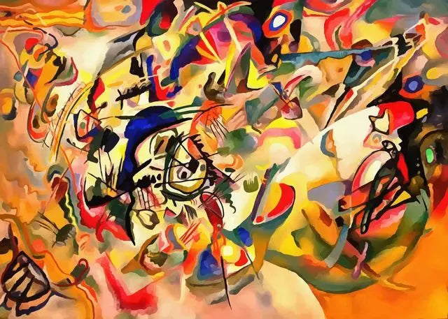 Vintage Wassily Kandinsky Canvas Painting, Transverse Line Reproduction
