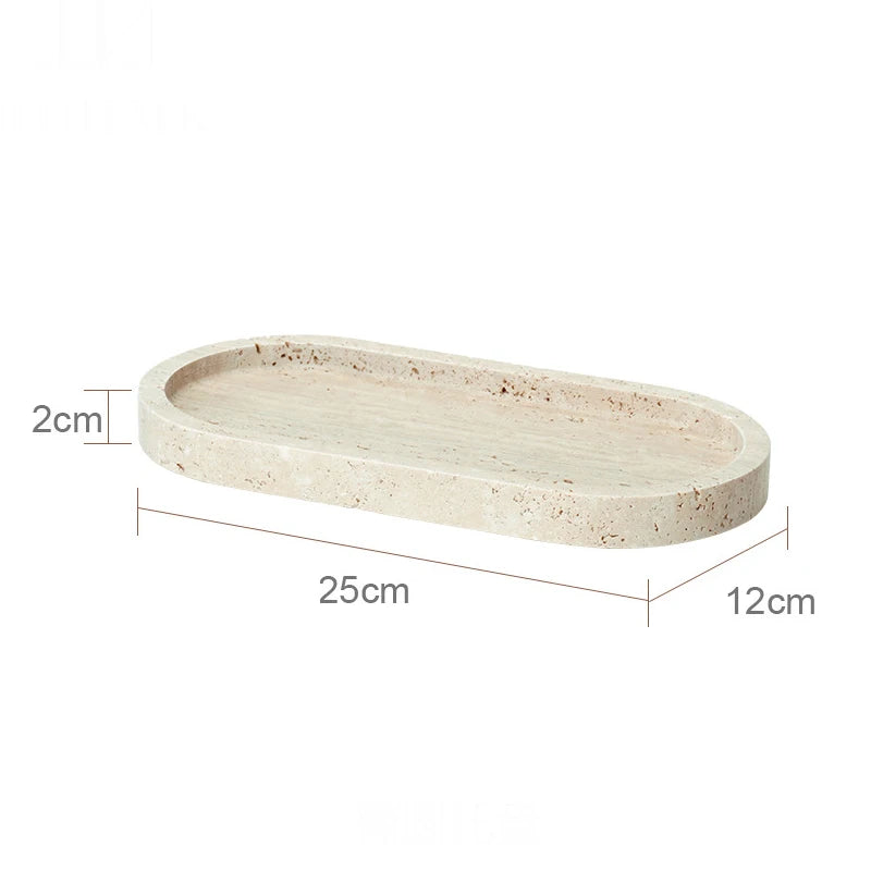 Travertine Bathroom Accessories Set Luxury Soap Dish Soap Dispenser Reed Diffuser Tissue Box Tray Bathroom Set