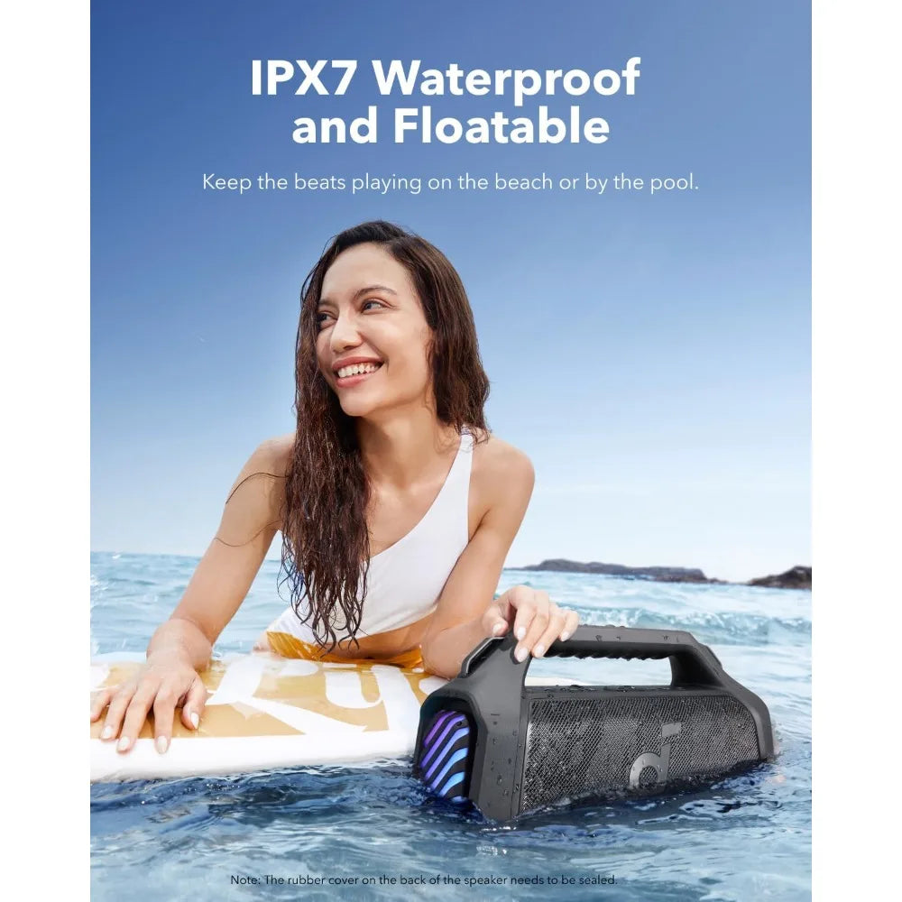 140W Portable Bluetooth Speaker with RGB Lights, 20H Playtime, Fast Charge Power Bank