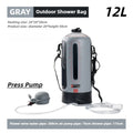 Portable Camping Shower Bag 12L Large Capacity Foldable Solar Heated Outdoor Shower for Hiking Backpacking Travel