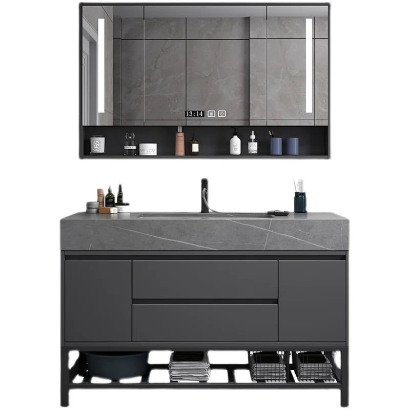 Washbasin Floor Bathroom Cabinets, Vintage Drawer Light Toilet Bathroom Cabinets