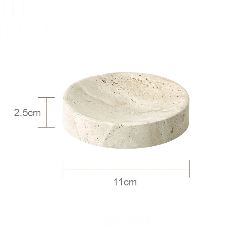 Travertine Bathroom Accessories Set Luxury Soap Dish Soap Dispenser Reed Diffuser Tissue Box Tray Bathroom Set