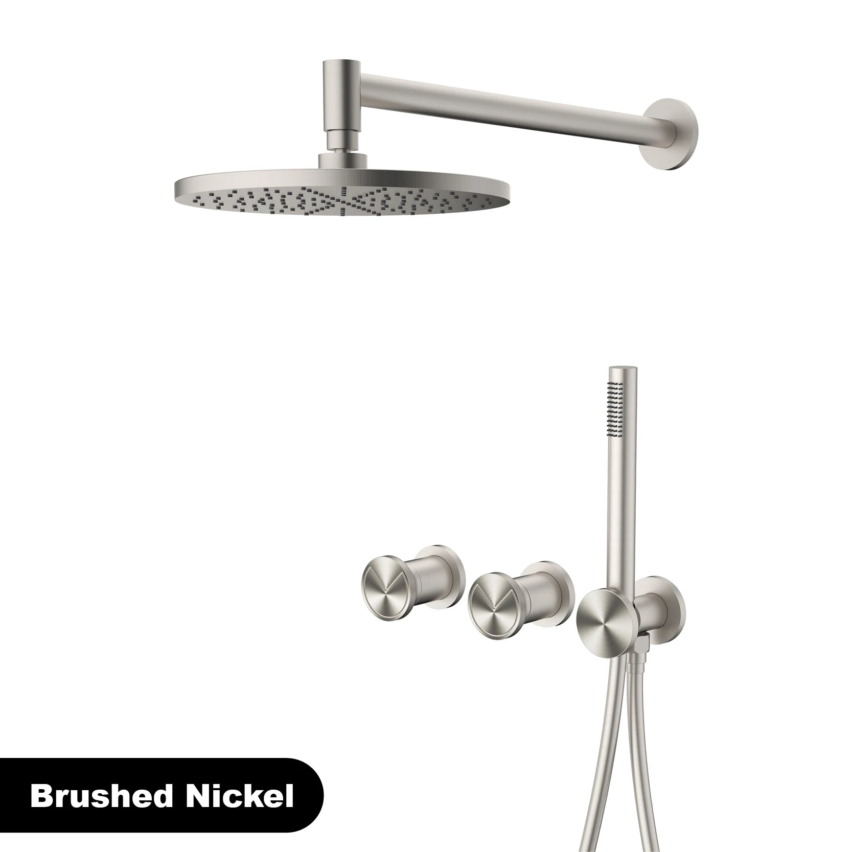 Minimalist Brown Brass Wall Mounted Rainfall Bathroom Shower System Double Handle Hot Cold Mixer Tap Adjustable Water Flo