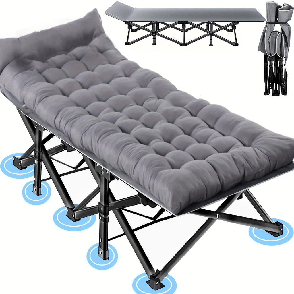 Heavy Duty Folding Camping Cot with Detachable Mattress