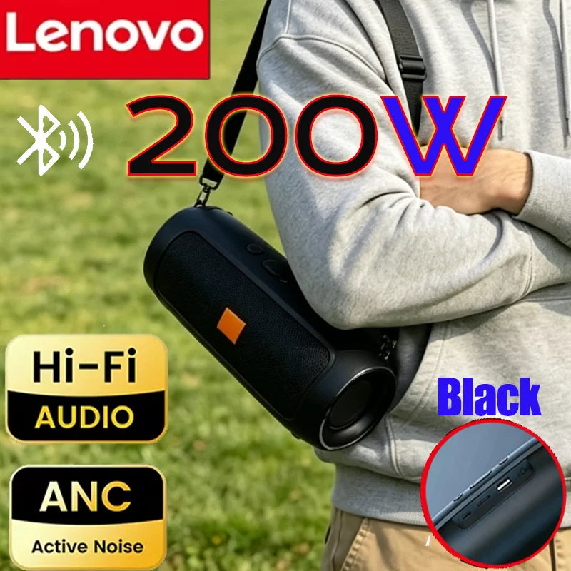 Lenovo TF USB Bluetooth Speaker Dual Speaker Stereo Playback Wireless Speakers Portable FM Voice Broadcasting Subwoofer