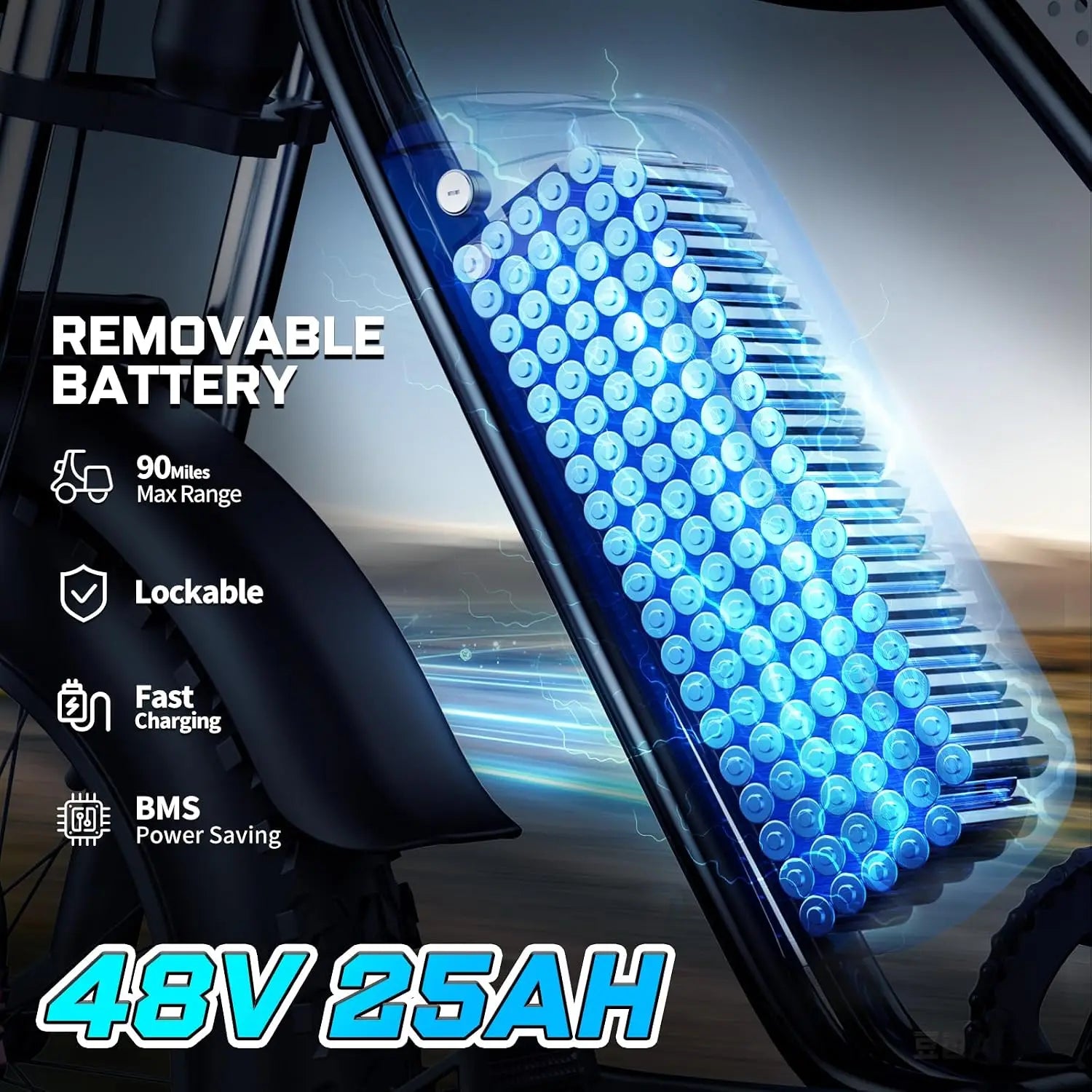 Adult Electric Bike, 1500W-2000W Peak Motor Moped Style E-Bike, 48V15.6Ah-25Ah Removable Battery, 30-90Miles Range,