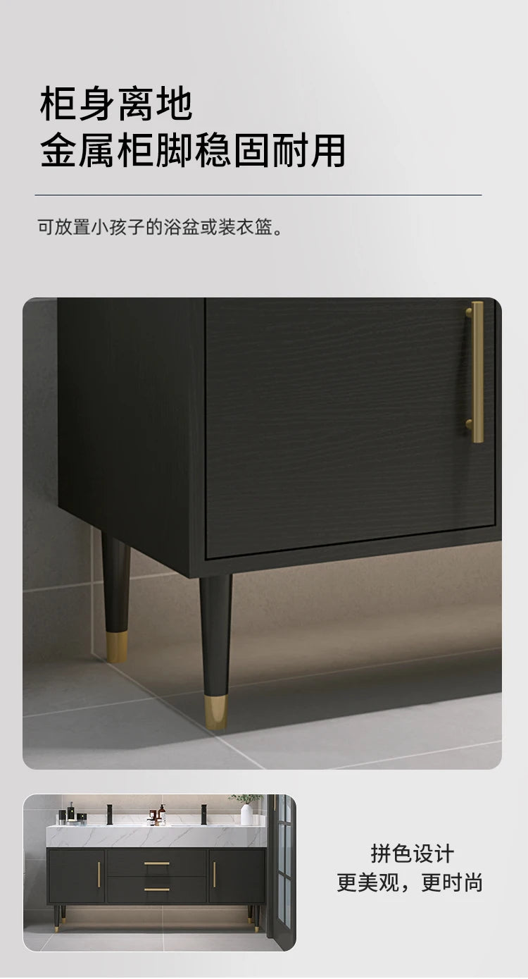 Marble Countertop  Bathroom Wood Cabinet, Smart Mirror, Vanity Unit Basin Faucet Combination
