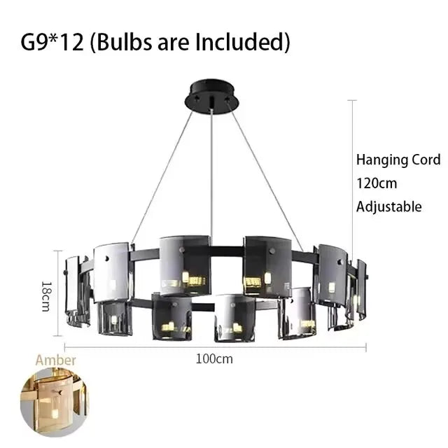 Modern Artistic Square Glass Pendant LED Lights