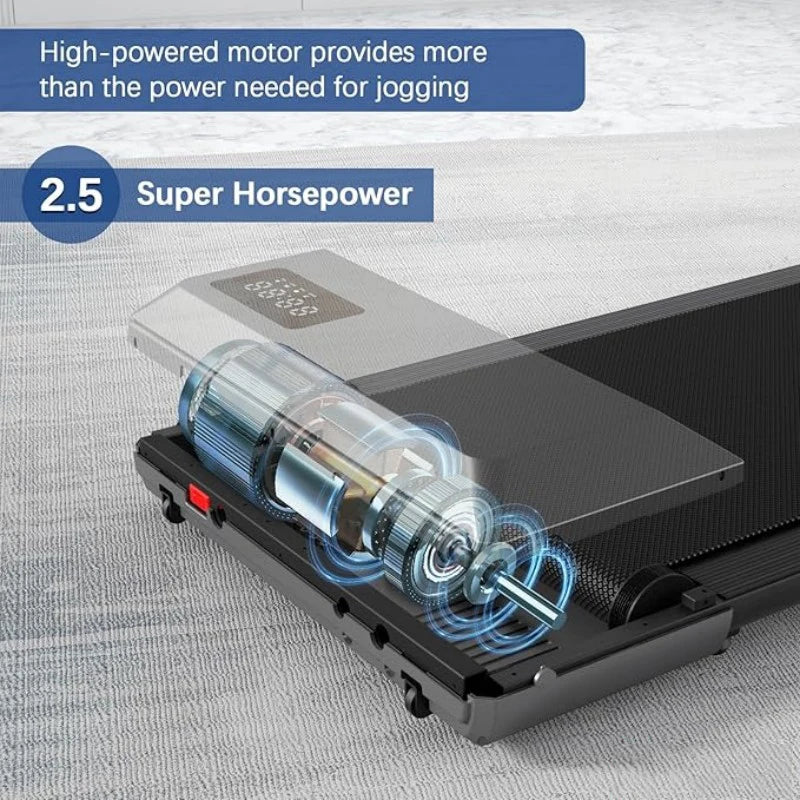 2.5HP Treadmill & Walking Pad, LCD Digital Data Display, 2in1 Walking Running Fitness Exercise Machine