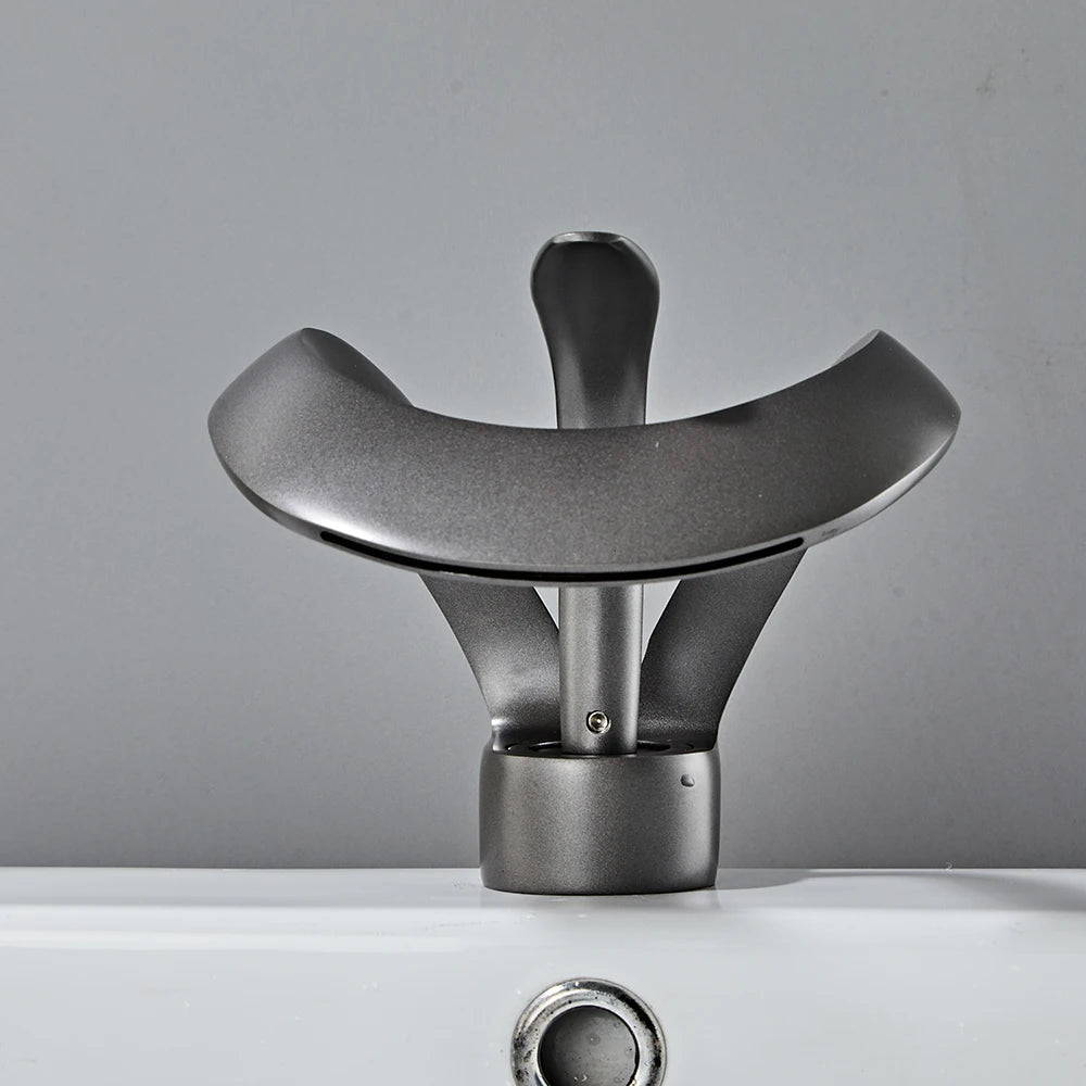 Bathroom White/Gray/Black Aluminum Alloy Single Handle Faucet