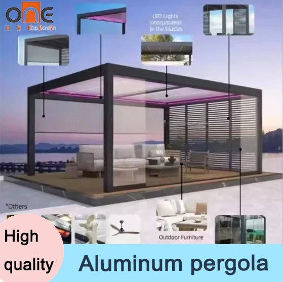 All Weather Outdoor Aluminum Gazebo Powder Coated Pergola