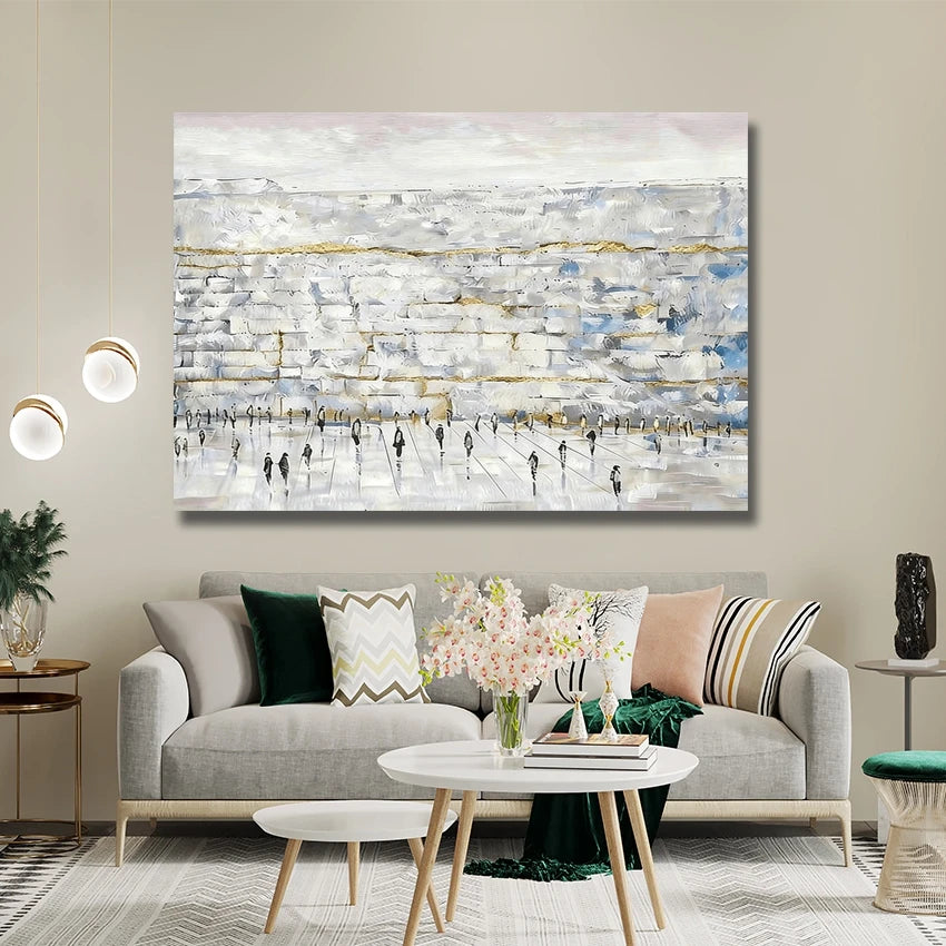 Handmade Modern Abstract Jewish Oil Painting, Handmade Artwork, Unframed